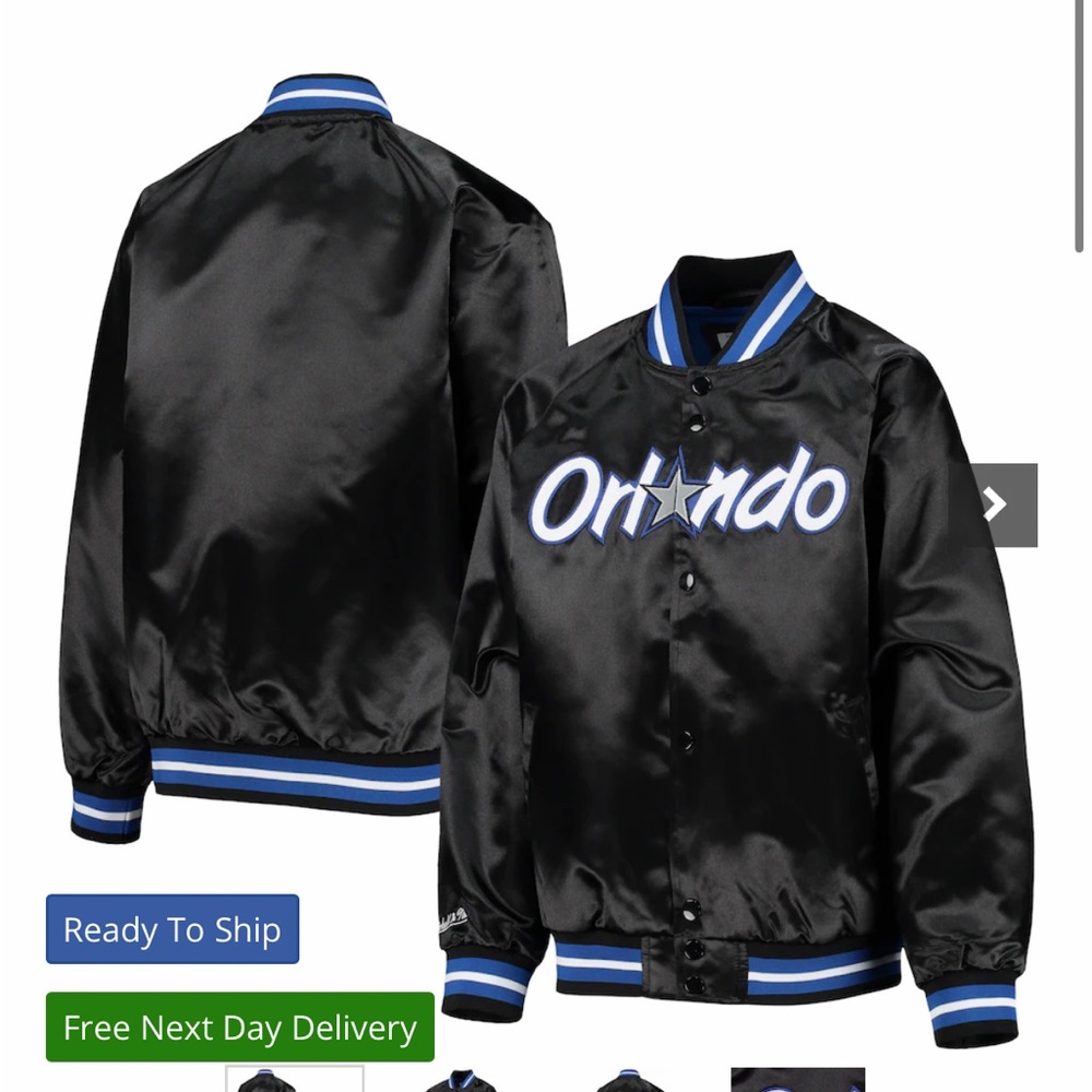 Orlando Magic Mitchell & Ness Hardwood
Classics Satin Raglan Full-Snap Jacket